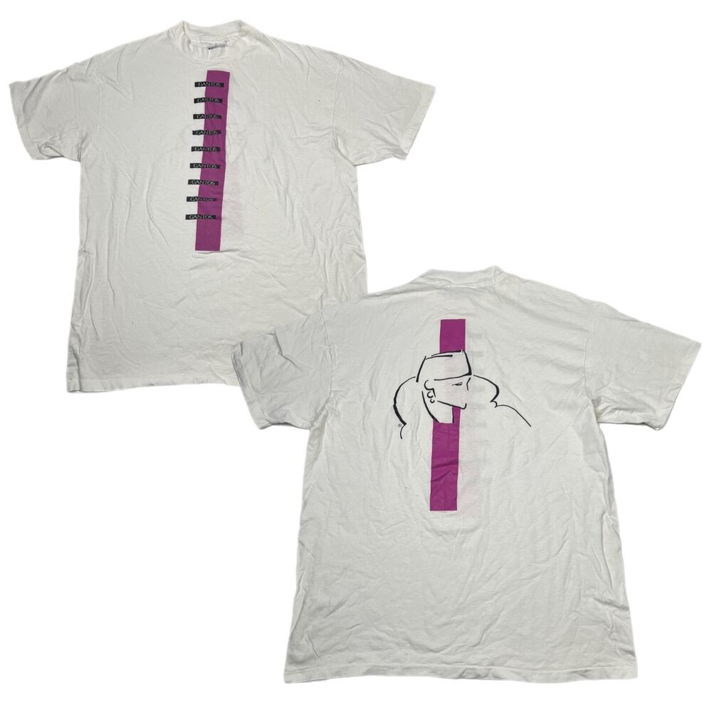 Vintage 90s Gantos Fashion Promo Tee T-Shirt Single Stitch White Adult XL